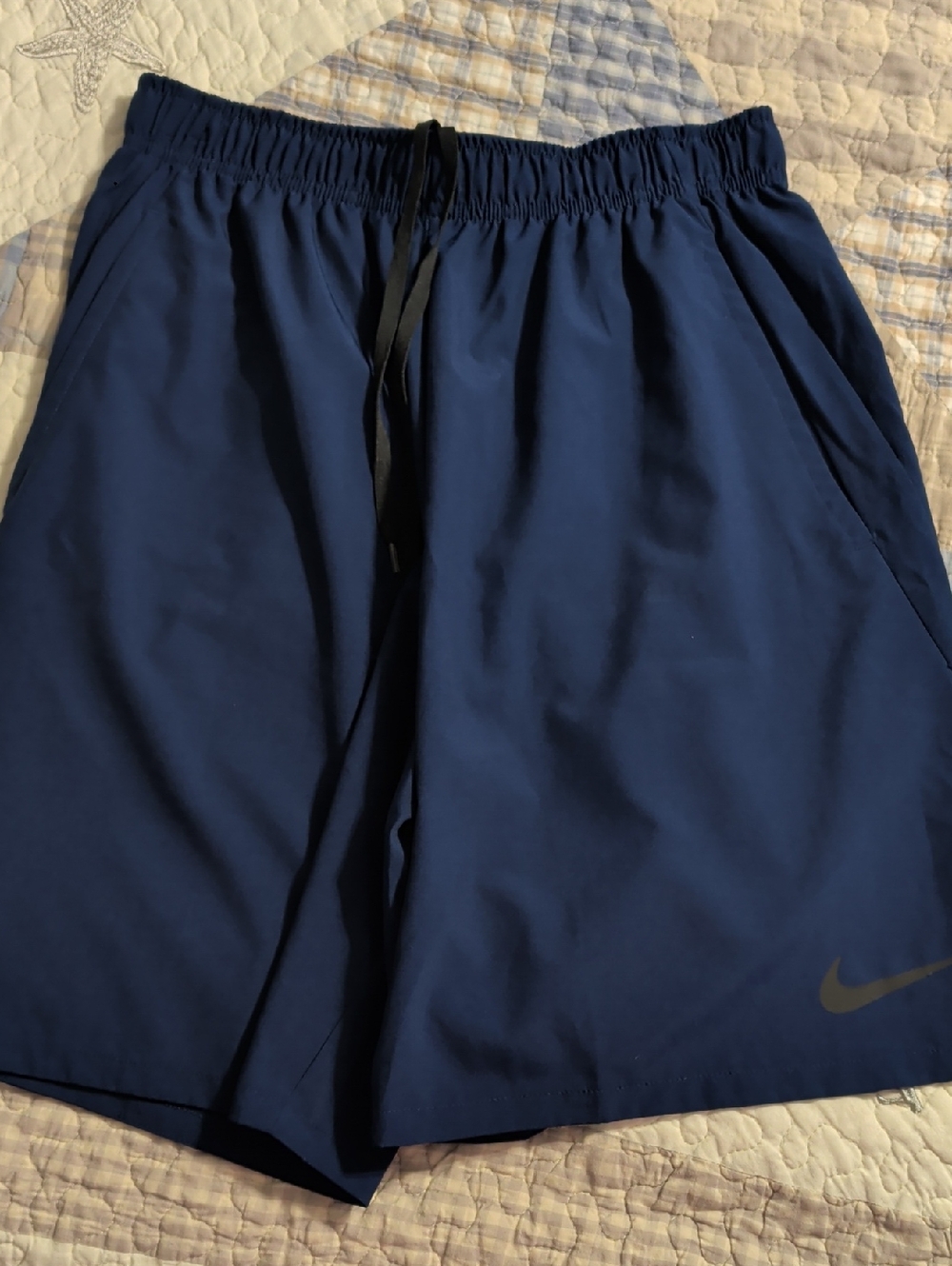 Men's Navy Nike Athletic Shorts with Drawstring